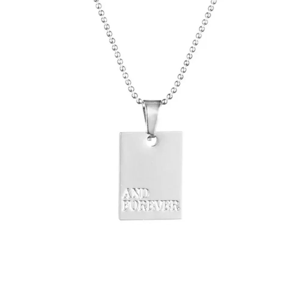 And Forever Necklace PVD 18K White Gold Plated Stainless Steel
